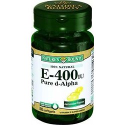 Natures Bounty Vitamin E-400 IU 50 Soft Jel