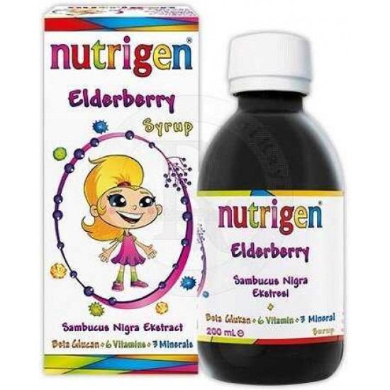 Nutrigen ElderBerry Sambucus Nigra Ektresi (Kara Mürver BetaGlukan) Şurup 200ml