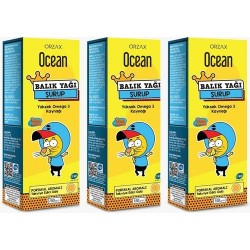 Orzax Ocean Balık Yağı Şurubu 150ml (Kral Şakir) - Portakal Aromalı 3'lü Paket