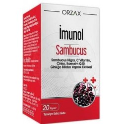 Orzax İmunol Sambucus (Kara Mürver) 20  Kapsül 
