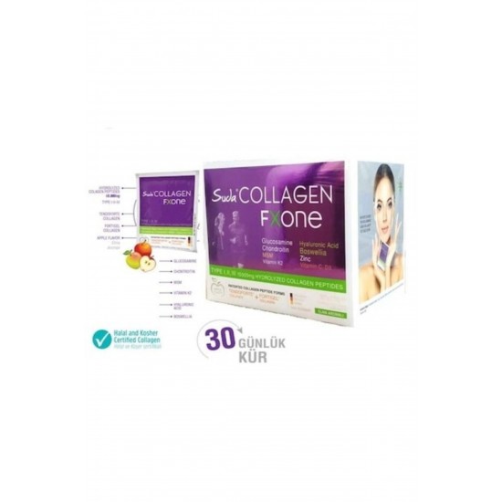 Suda Collagen Fxone Takviye Edici Gıda Elma Aromalı 30 x 13 gr - Toz Saşe