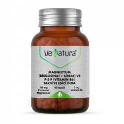 VeNatura Magnezyum Bisglisinat + Sitrat Ve P-5-P Vitamin B6 60 Kapsül
