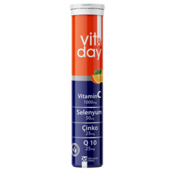 Vit Day Vitamin C, Selenyum, Çinko ve Coenzym Q10  20 Efervesan  Tablet