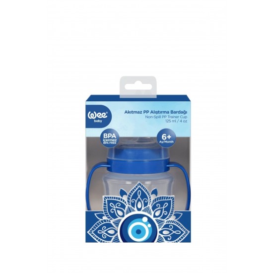 Wee Baby Akıtmaz Kulplu Pp Bardak 125 ml - Nazar Boncuğu Wee Baby Akıtmaz Kulplu Pp Bardak 125 ml - Nazar Boncuğu